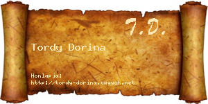 Tordy Dorina névjegykártya